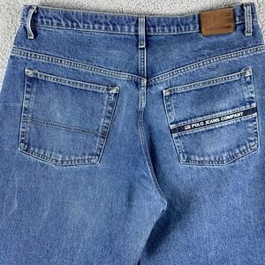 Vintage Polo Jeans Co Jeans Mens 38x34 (Fits 36x33) Blue Baggy Y2K 90's Loose